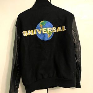 Universal Studios vintage varsity letterman wool & leather Jacket